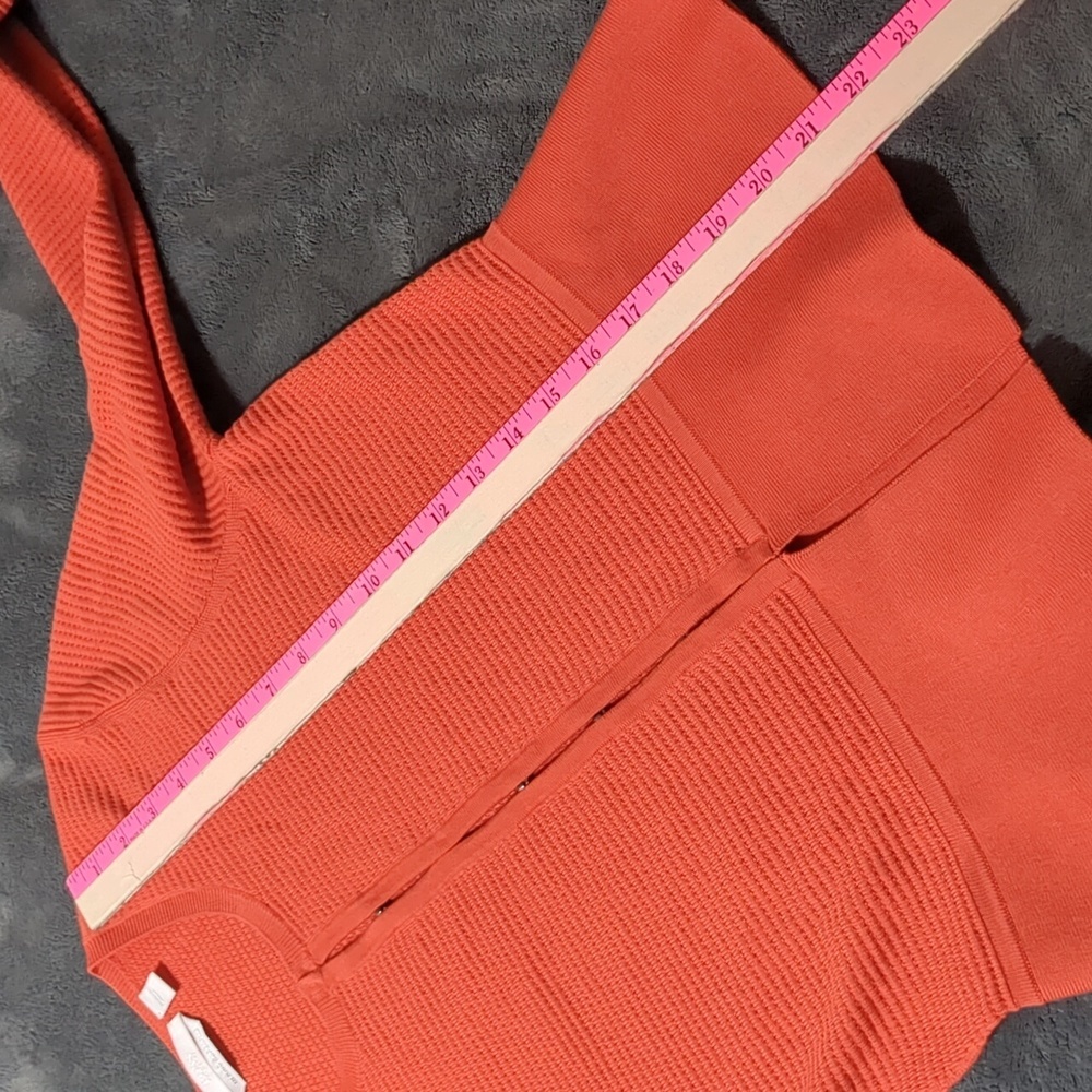 Hugo Boss Merino Super Fine Cardigan Sweater Orange Size Medium - Picture 8 of 8